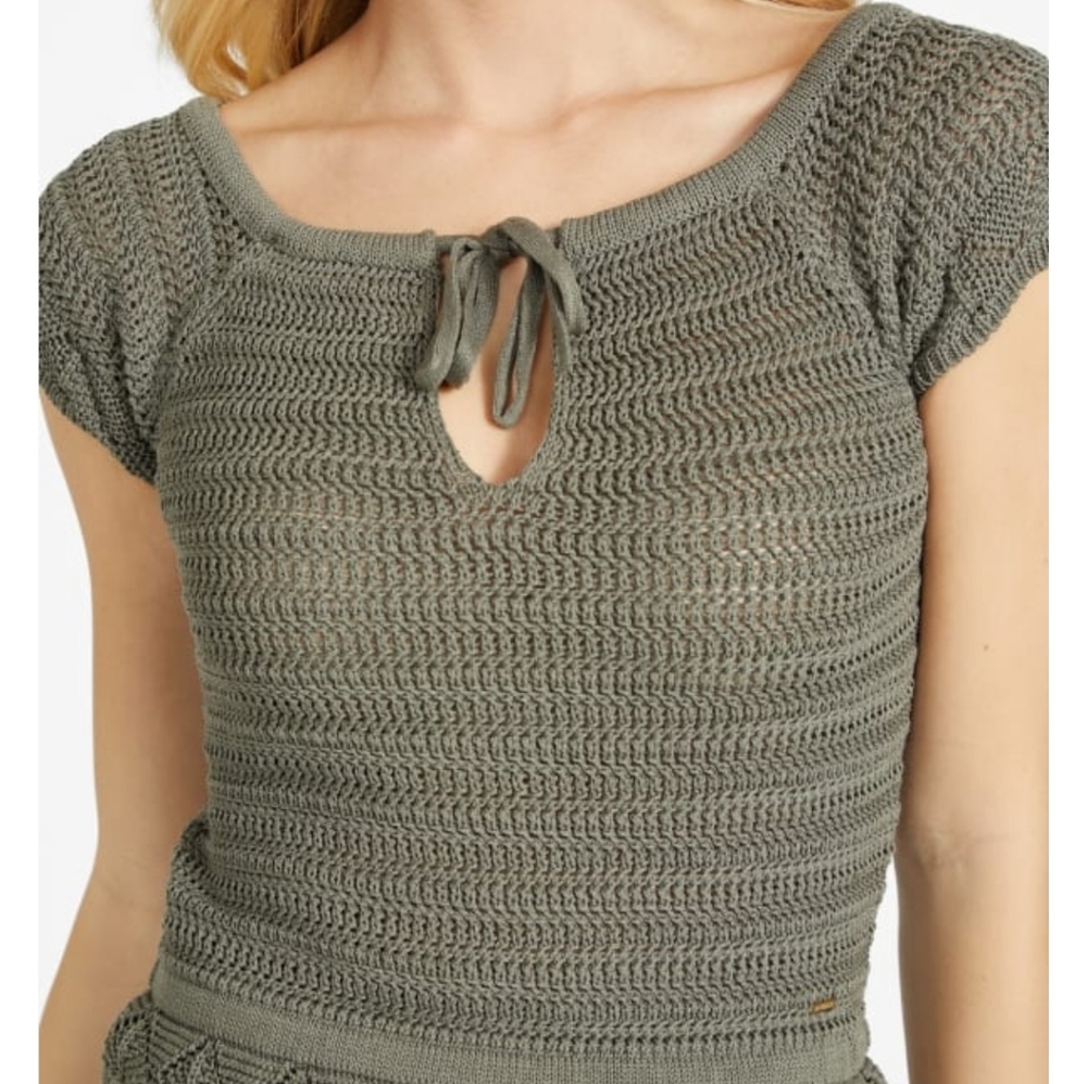 2 for $12 Guess green crochet top